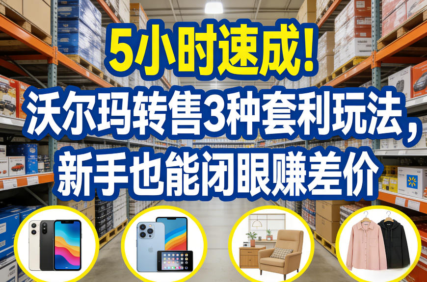 5小时速成！沃尔玛转售3种套利玩法，新手也能闭眼賺差价-蓝海云网创