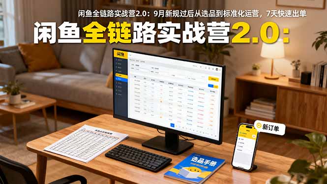 闲鱼全链路实战营2.0：9月新规过后从选品到标准化运营，7天快速出单-蓝海云网创