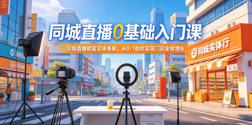 同城直播0基础入门课，同城直播赋能实体商家，从0-1助你实现门店业绩增长-蓝海云网创