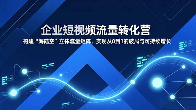 企业短视频流量转化营，构建“海陆空”立体流量矩阵，实现从0到1的破局与可持续增长-蓝海云网创