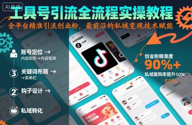 工具号引流全流程保姆级实操教程，全平台精准引流创业粉，最前沿的私域变现技术赋能-蓝海云网创