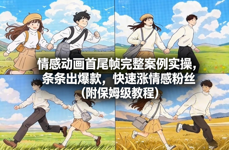 情感动画首尾帧完整案例实操，条条出爆款，快速涨情感粉丝(附保姆级教程)-蓝海云网创