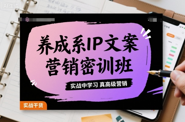 养成系IP文案营销密训班,实战中学习真高级营销-蓝海云网创