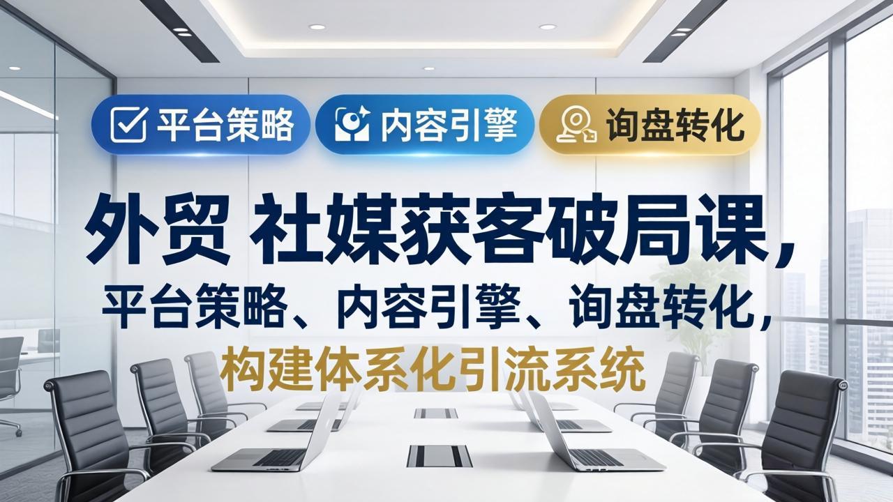外贸 社媒获客破局课，平台策略、内容引擎、询盘转化，构建体系化引流系统(更新26年3月-蓝海云网创