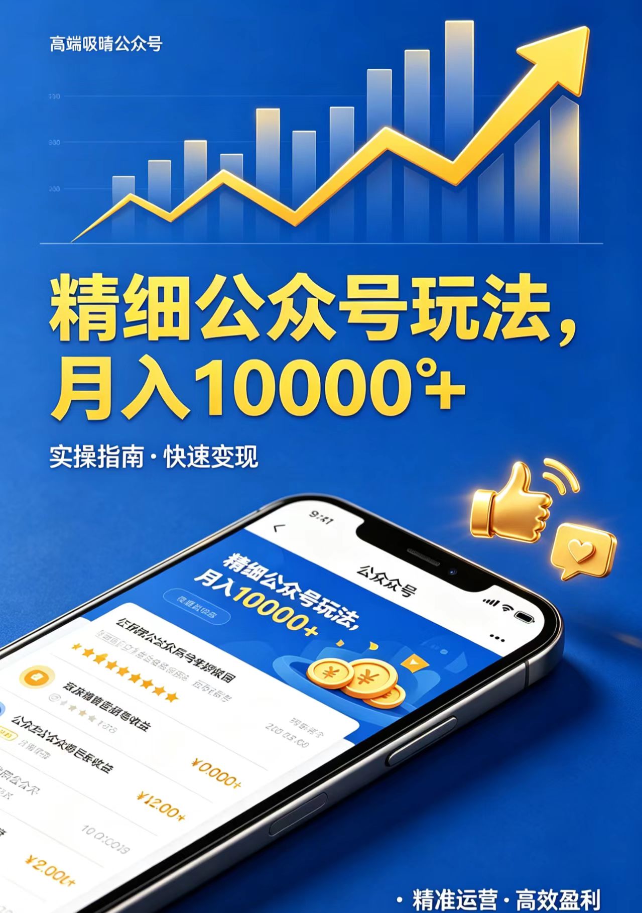 精细公众号玩法，月入10000+，实操指南，快速变现-蓝海云网创