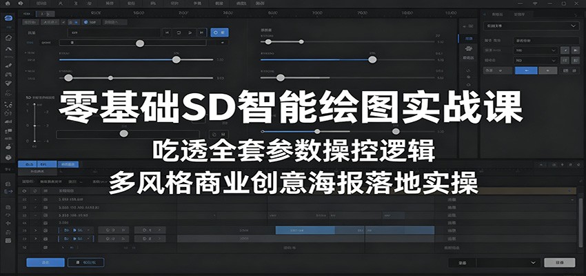 零基础SD智能绘图实战课：吃透全套参数操控逻辑，多风格商业创意海报落地实操-蓝海云网创