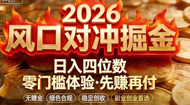 2026美金对冲套利，无赠金对冲策略保驾护航，低门槛易上手实操。单人单日收益2000+-蓝海云网创