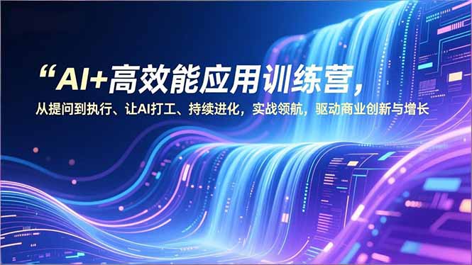 AI+高效能应用训练营，从提问到执行、让AI打工、持续进化，实战领航，驱动商业创新与增长-蓝海云网创