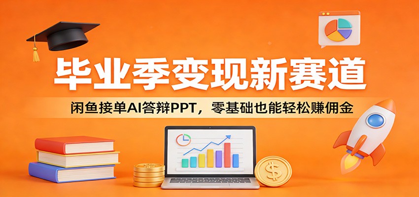 毕业季变现新赛道：闲鱼接单AI答辩PPT，零基础也能轻松赚佣金-蓝海云网创