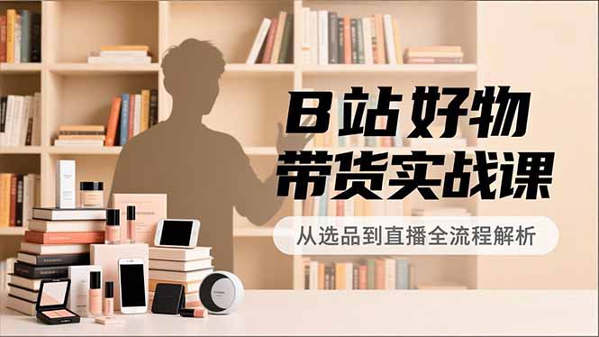 B站好物带货实战课，账号定位、选品拍摄、运营变现，全流程教学，实现UP主月入过万-蓝海云网创