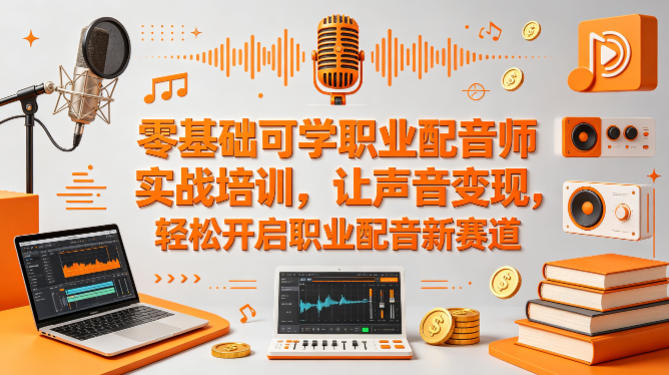 零基础可学职业配音师实战培训，让声音变现，轻松开启职业配音新赛道-蓝海云网创