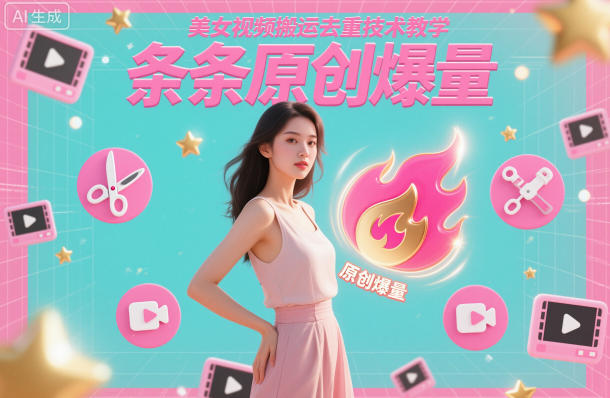 美女视频搬运去重技术教学,条条原创爆量-蓝海云网创