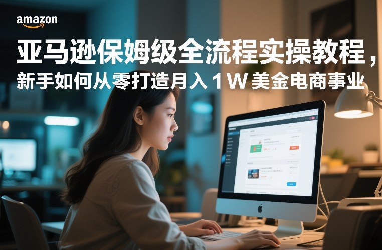 亚马逊保姆级全流程实操教程，新手如何从零打造月入1W美金电商事业-蓝海云网创