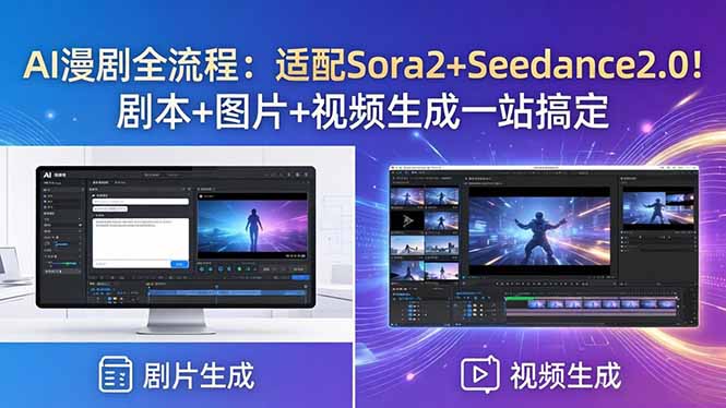 AI漫剧全流程：适配Sora2+Seedance2.0！剧本+图片+视频生成一站搞定-蓝海云网创
