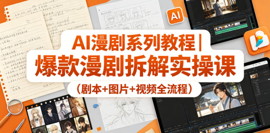 AI漫剧系列教程｜爆款漫剧拆解实操课(剧本+图片+视频全流程)-蓝海云网创