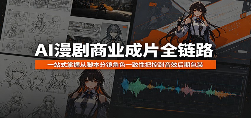 AI漫剧商业成片全链路：一站式掌握从脚本分镜角色一致性把控到音效后期包装-蓝海云网创