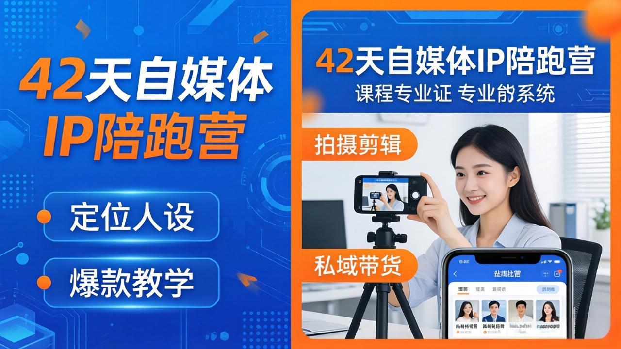 42天自媒体IP陪跑营-26年4月19更新：定位人设爆款全教学，拍摄剪辑私域带货一站式落地-蓝海云网创