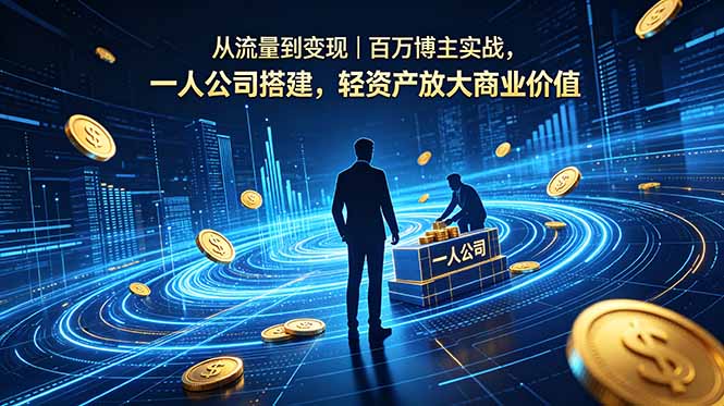 从流量到变现｜百万博主实战，一人公司搭建，轻资产放大商业价值-蓝海云网创