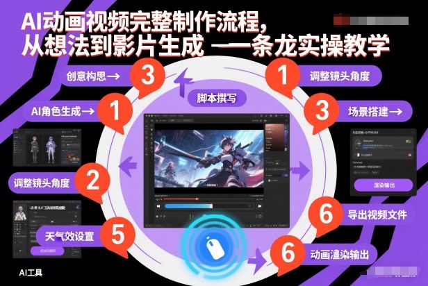 AI动画视频完整制作流程，从想法到影片生成一条龙实操教学-蓝海云网创