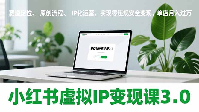 小红书虚拟IP变现课3.0，赛道定位、原创流程、IP化运营，实现零违规安全变现，单店月入过万-蓝海云网创