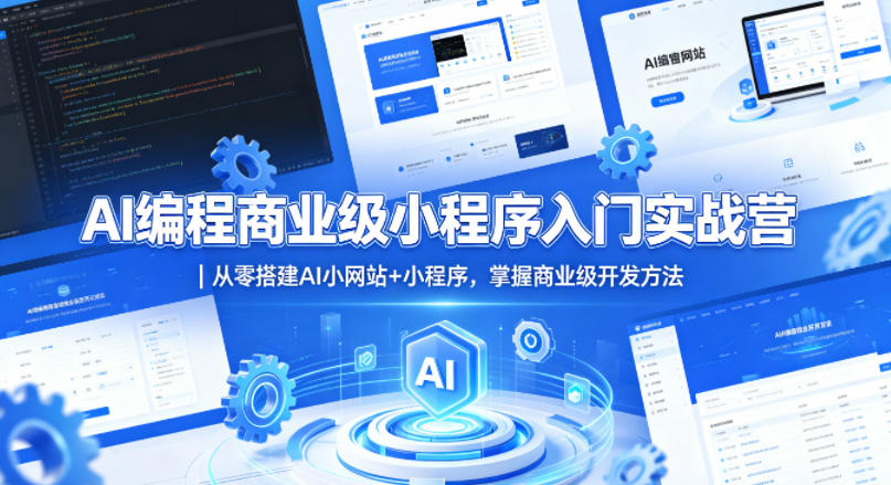 AI编程商业级小程序入门实战营｜从零搭建AI小网站+小程序，掌握商业级开发方法-蓝海云网创