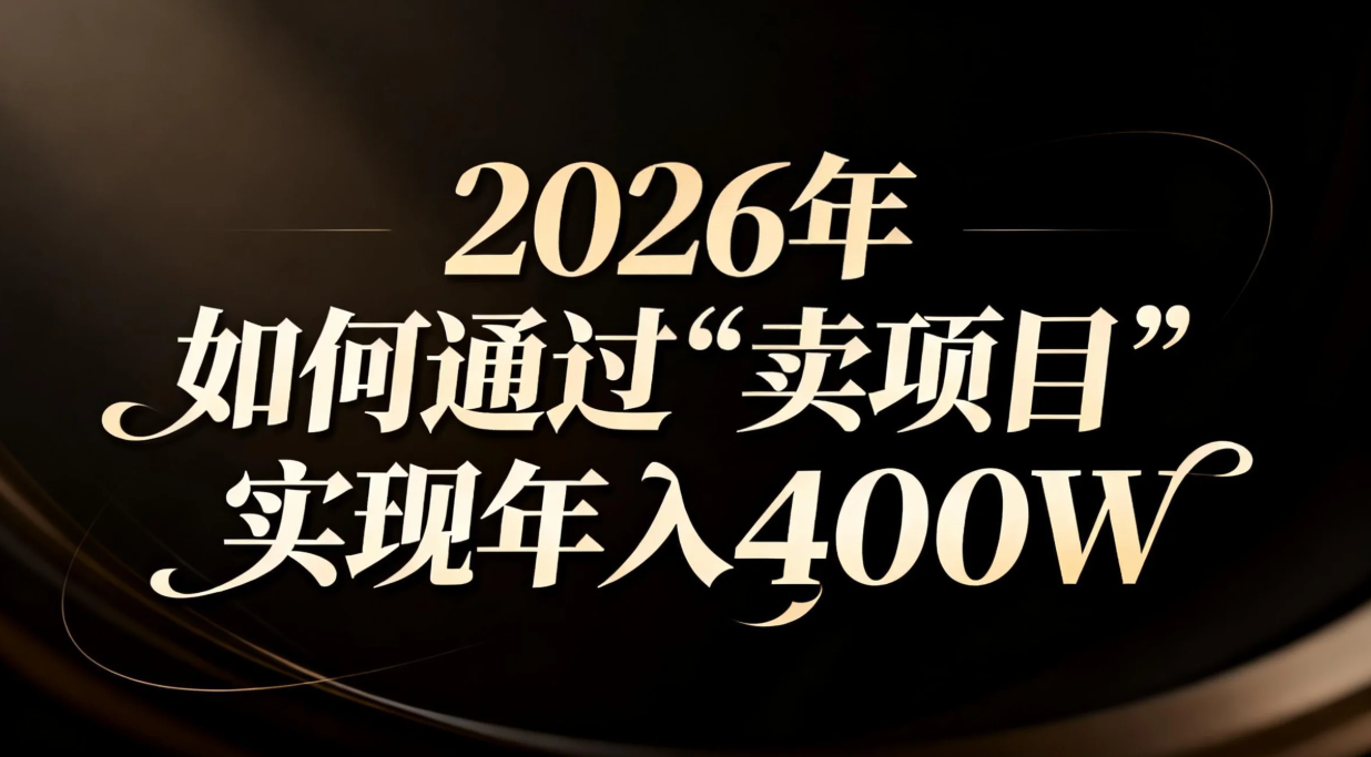 2026年如何通过“卖项目”实现年入百万-蓝海云网创