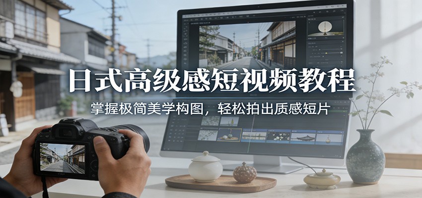 日式高级感短视频教程：掌握极简美学构图，轻松拍出质感短片-蓝海云网创