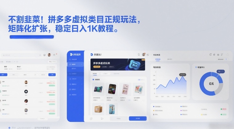 不割韭菜！拼多多虚拟类目正规玩法，矩阵化扩张，稳定日入1K教程【揭秘】-蓝海云网创