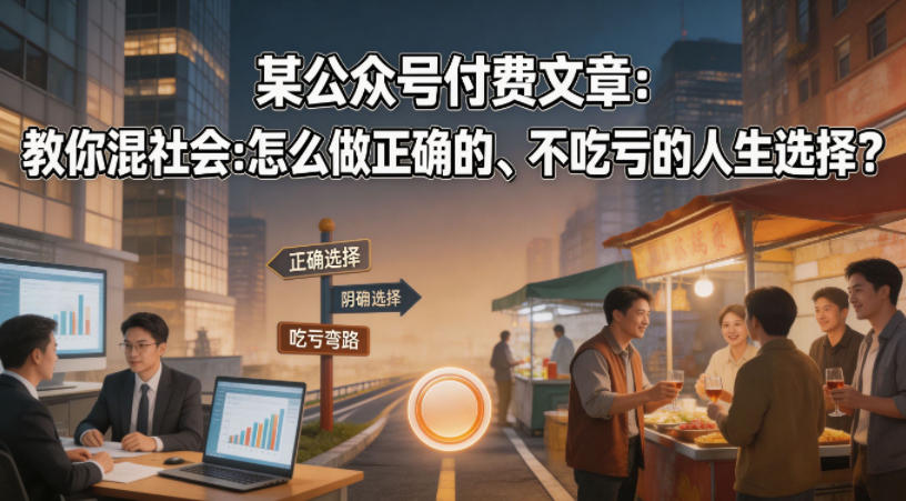 某公众号付费文章：教你混社会：怎么做正确的、不吃亏的人生选择？-蓝海云网创