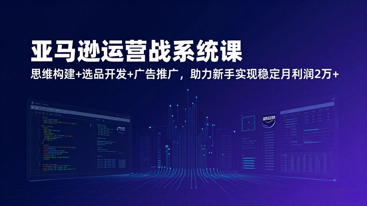 亚马逊运营实战系统课，思维构建+选品开发+广告推广，助力新手实现稳定月利润2万+(更新-蓝海云网创