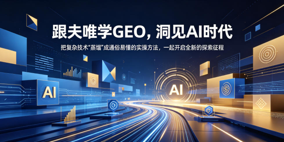 跟夫唯学GEO，洞见AI时代，把复杂技术“蒸馏”成通俗易懂的实操方法，一起开启全新的探索征程-蓝海云网创