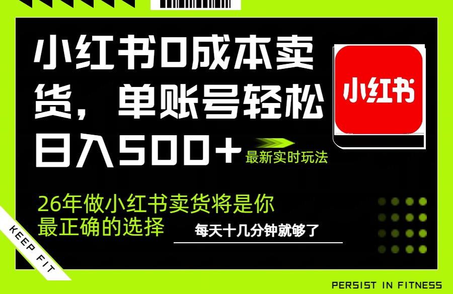 小红书0成本AI卖货，单账号轻松日入500+，完全托管AI，可矩阵放大-蓝海云网创