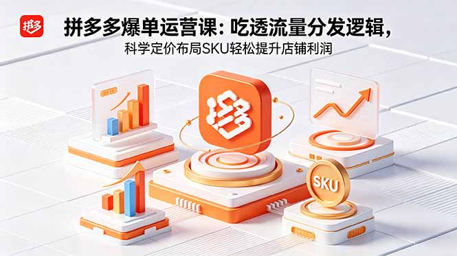 拼多多爆单运营实战课：吃透流量分发逻辑，科学定价布局SKU轻松提升店铺利润-蓝海云网创
