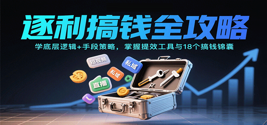 逐利搞钱全攻略:学底层逻辑+手段策略,掌握提效工具与18个搞钱锦囊-蓝海云网创