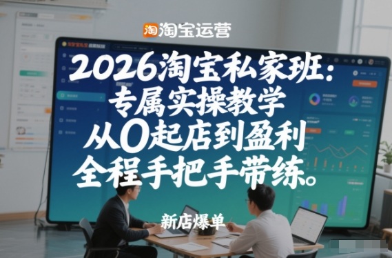 2026淘宝私家班：专属实操教学，从0起店到盈利，全程手把手带练(更新)-蓝海云网创