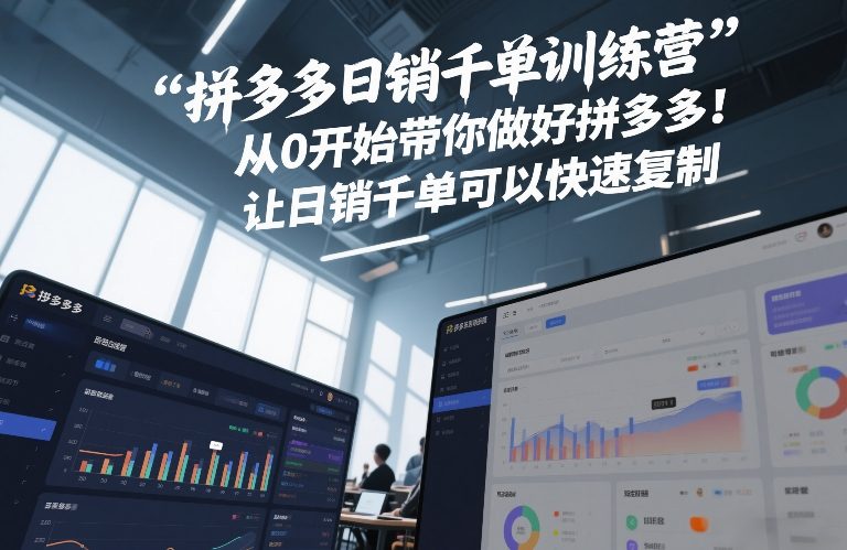 拼多多日销千单训练营，从0开始带你做好拼多多，让日销千单可以快速复制(更新26年4月)-蓝海云网创