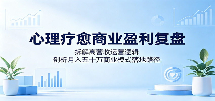 心理疗愈商业盈利复盘：拆解高营收运营逻辑，剖析月入五十万商业模式落地路径-蓝海云网创