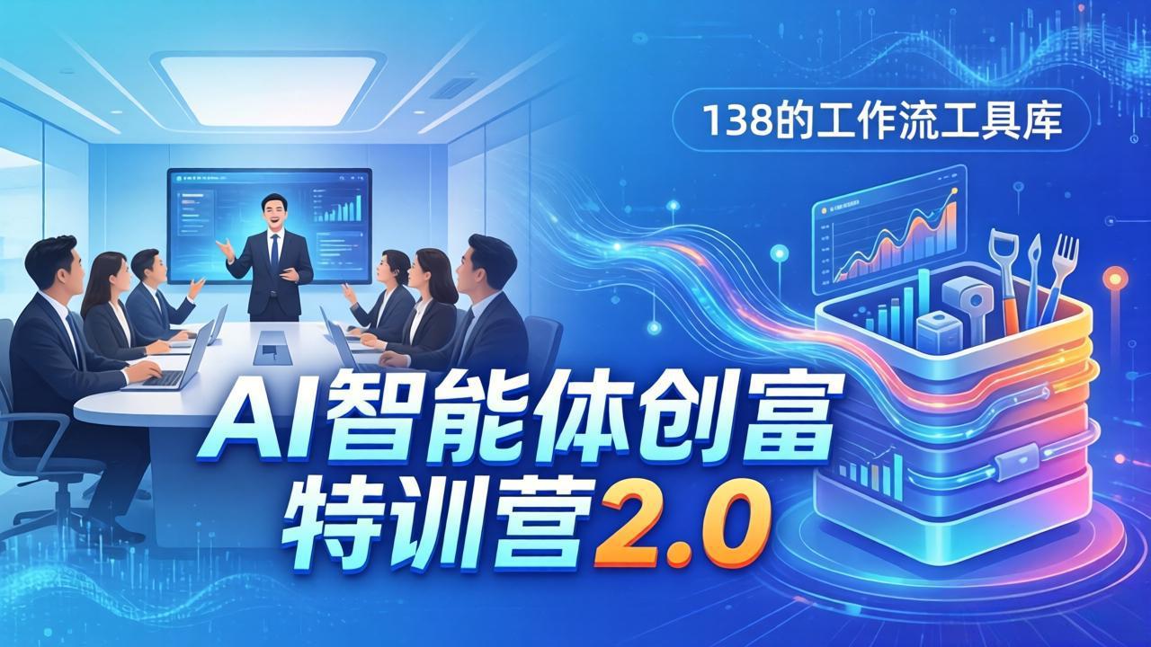 AI智能体创富训练营2.0：3天闭门直播+视频课+工具库，从0到1搭建智能体附138个工作流-蓝海云网创