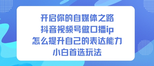 开启你的自媒体之路,抖音视频号做口播ip,怎么提升自己的表达能力,小白首选玩法-蓝海云网创