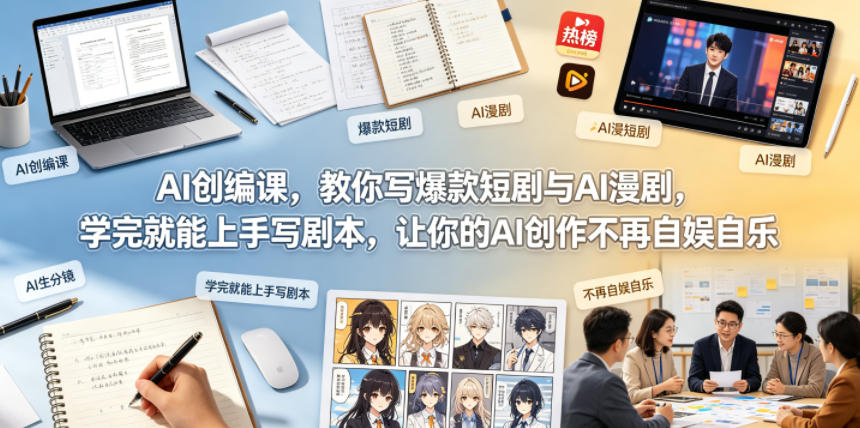 AI创编课，教你写爆款短剧与AI漫剧，学完就能上手写剧本，让你的AI创作不再自娱自乐(更新0521)-蓝海云网创