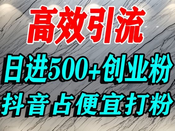 怎么打创业粉?抖音利用占便宜心理引流创业粉,单人日引500+精准流量-蓝海云网创