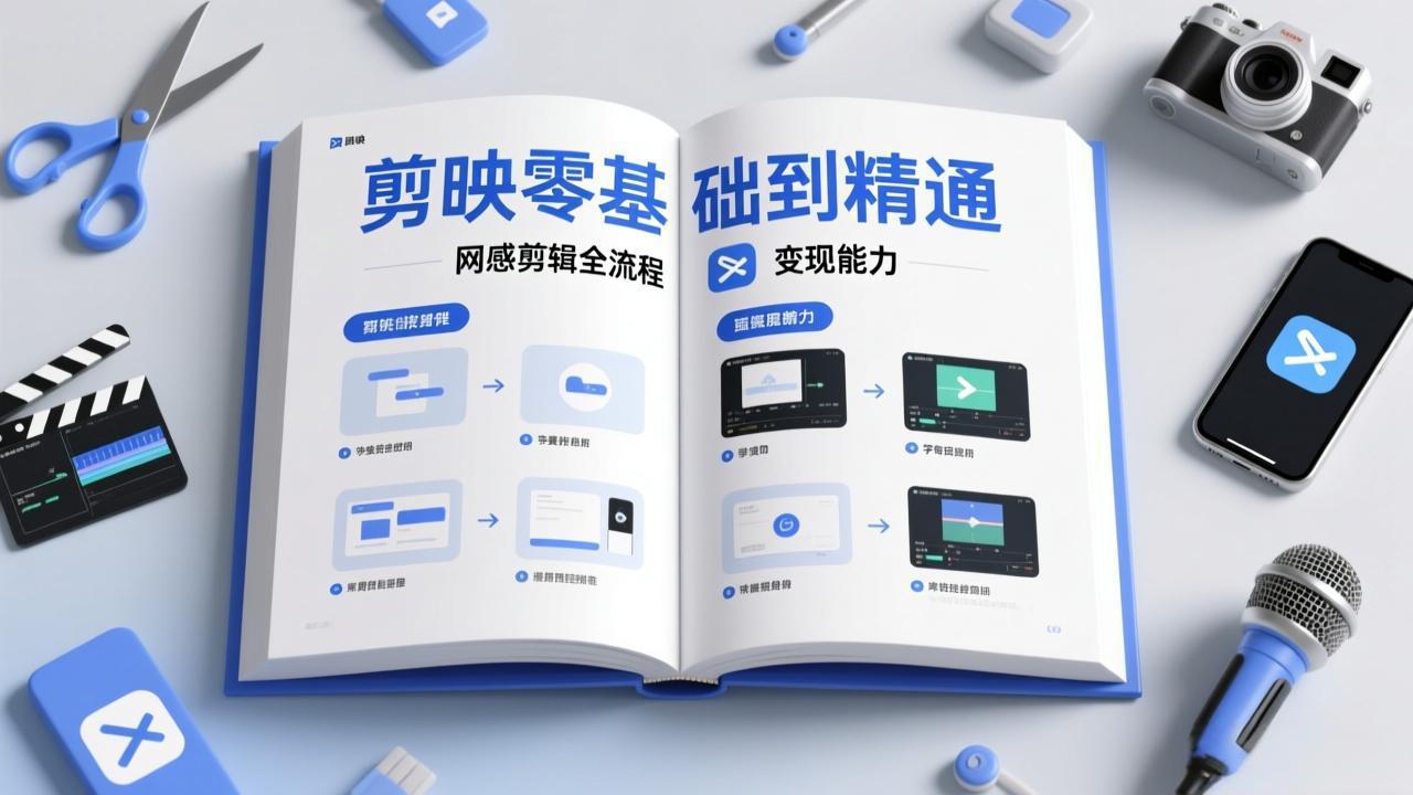 剪映零基础也能快速上手，从入门到精通掌握网感剪辑全流程，掌握能直接变现的剪辑能力-蓝海云网创