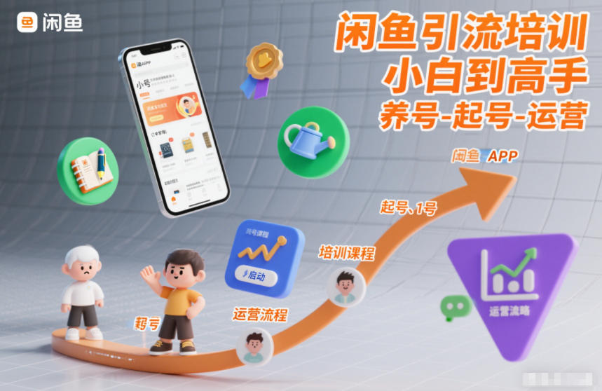 闲鱼引流培训，小白到高手，养号-起号-运营-蓝海云网创
