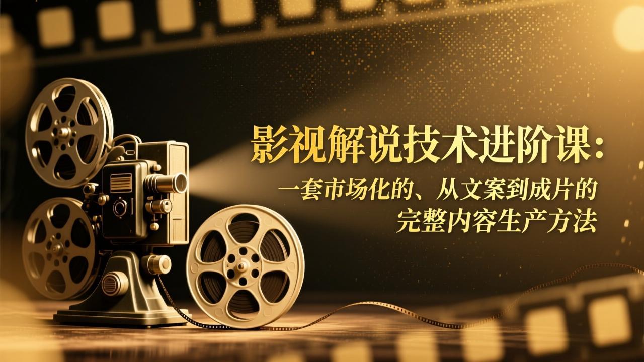 影视解说技术进阶课：一套市场化的、从文案到成片的完整内容生产方法-蓝海云网创