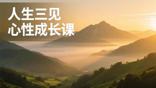 人生三见心性成长课,见天地众生自己,搞透人性安顿身心,活出清晰自我,内在富足无价-蓝海云网创