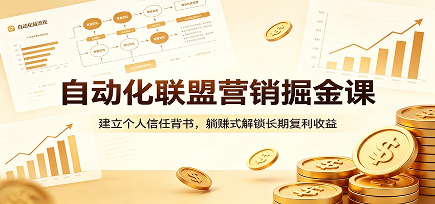 自动化联盟营销掘金课：建立个人信任背书，躺赚式解锁长期复利收益-蓝海云网创