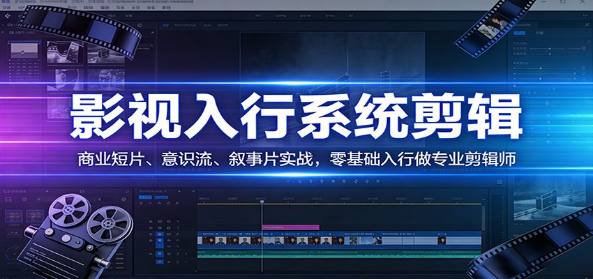 影视系统剪辑，商业短片、意识流、叙事片实战，零基础入行做专业剪辑师-蓝海云网创