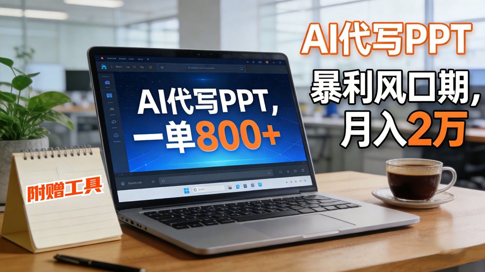 AI 代写做 PPT！一单狂赚 800+，风口期月入 2 万(工具 + 提示词直接送)-蓝海云网创
