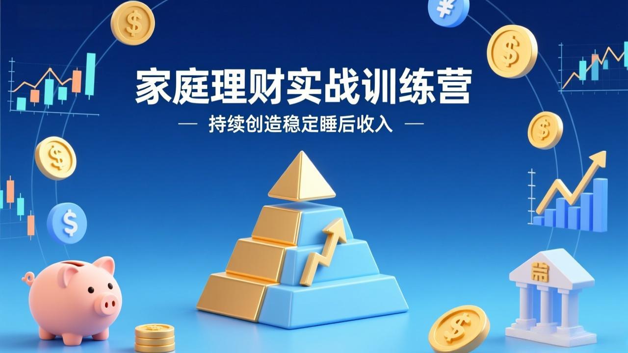 家庭理财实战训练营：从0到1建体系，三阶进阶层层递进，助你持续创造稳定睡后收入-蓝海云网创