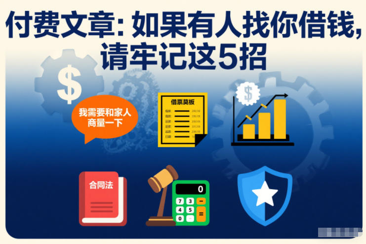 付费文章：如果有人找你借钱，请牢记这5招-蓝海云网创